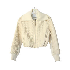 SIMKHAI Palmer Quilted Cropped Jacket - Coconut - S